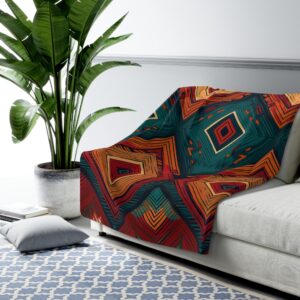 Red and Green Geometric Southwest Throw Blanket