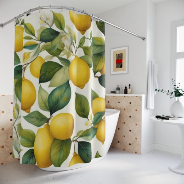 Bright and Fresh Lemon Shower Curtains - Image 4