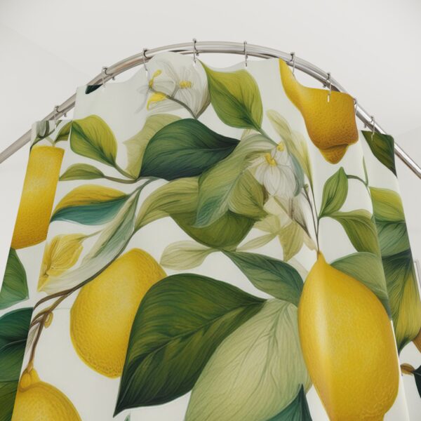 Bright and Fresh Lemon Shower Curtains - Image 2