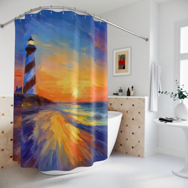 Sunrise at Cape Hatteras Shower Curtain Impressionism - Image 4