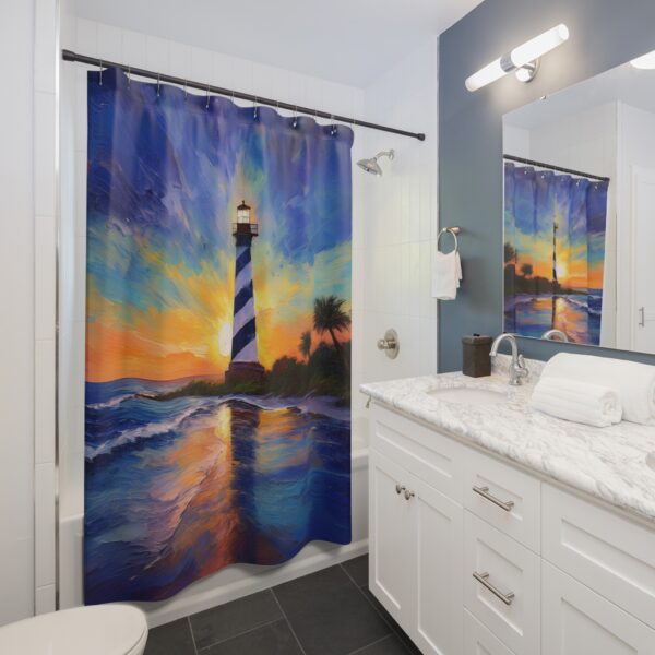 Sunrise Acrylic Paint at St. Augustine Lighthouse Shower Curtain - Image 3