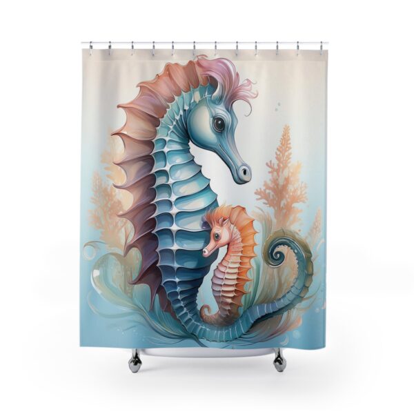 Baby and Parent Seahorse Shower Curtain - Image 2