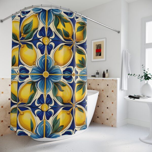 Italian Lemons Tiles Shower Curtains - Image 4