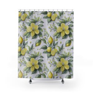 Watercolor Citrus & Floral Shower Curtain