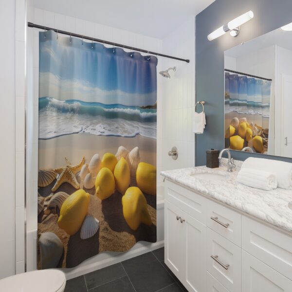 Coastal Lemons Breeze Shower Curtains - Image 3