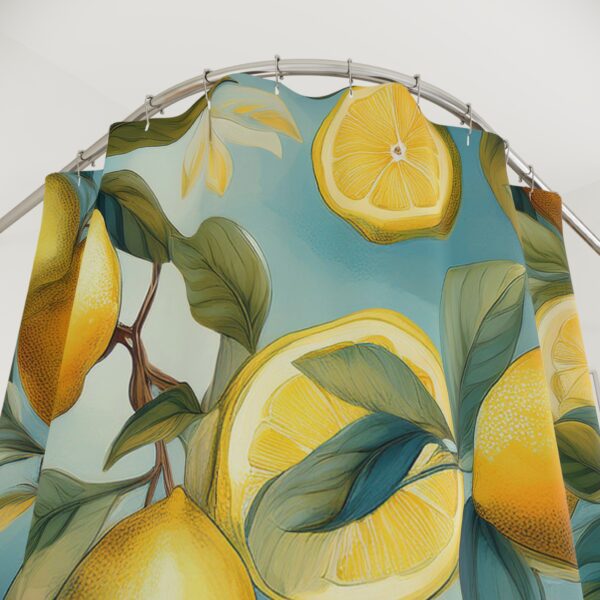 Golden Sun-Kissed Lemons Shower Curtain - Image 2