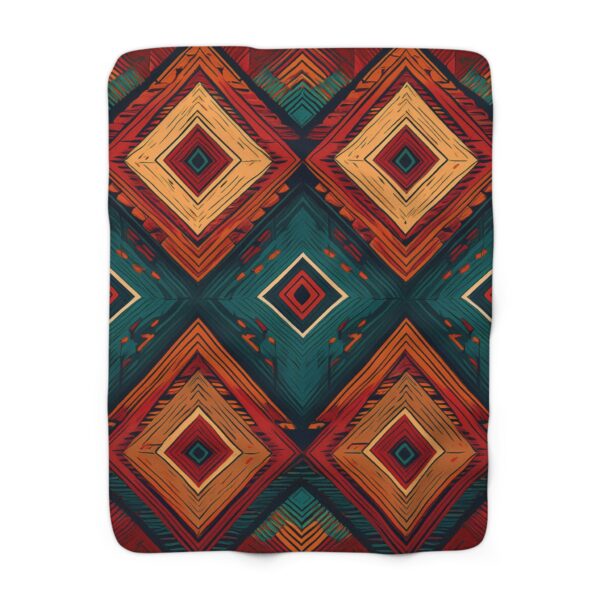 Red and Green Geometric Southwest Throw Blanket - Image 5