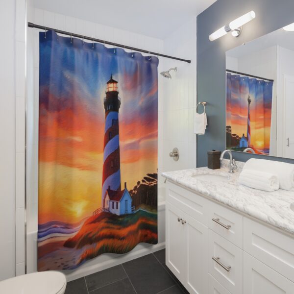 Sunrise at Cape Hatteras Shower Curtain Acrylic Paint - Image 3