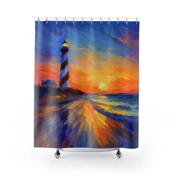 Sunrise at Cape Hatteras Shower Curtain Impressionism - Image 2