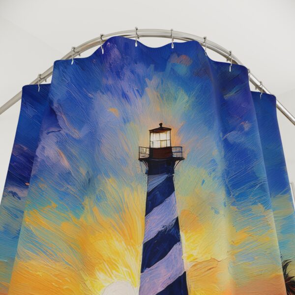 Sunrise Acrylic Paint at St. Augustine Lighthouse Shower Curtain - Image 2