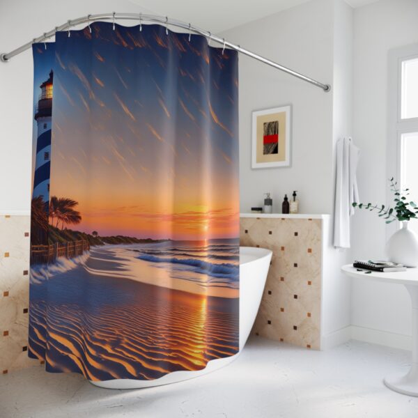 Sunrise Bohemian at St. Augustine Lighthouse Shower Curtain - Image 4