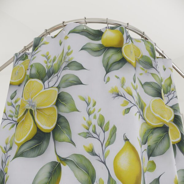 Watercolor Citrus & Floral Shower Curtain - Image 2