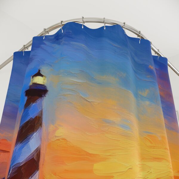 Sunrise at Cape Hatteras Shower Curtain Impressionism - Image 3