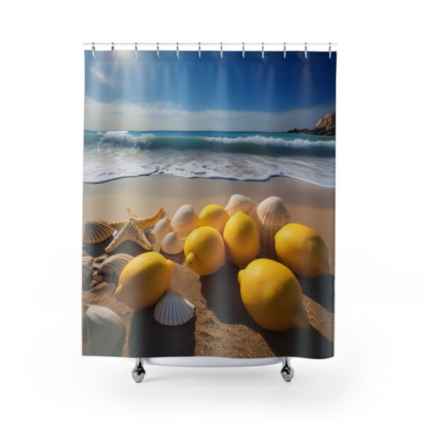 Coastal Lemons Breeze Shower Curtains