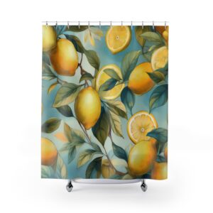 Golden Sun-Kissed Lemons Shower Curtain