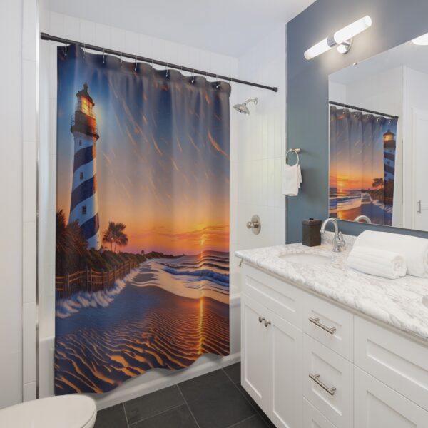 Sunrise Bohemian at St. Augustine Lighthouse Shower Curtain - Image 3