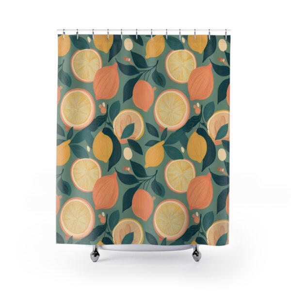 Retro Lemon Geometric Shower Curtains