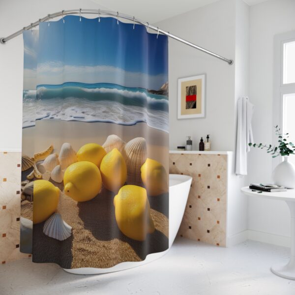 Coastal Lemons Breeze Shower Curtains - Image 4