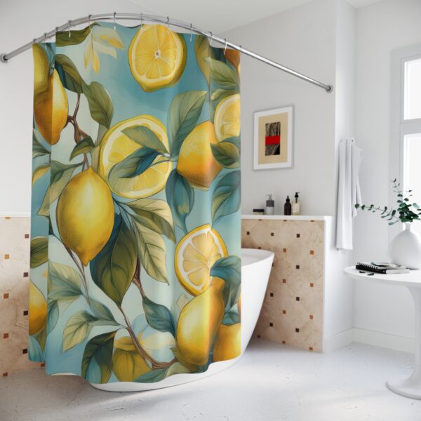 Golden Sun-Kissed Lemons Shower Curtain - Image 4