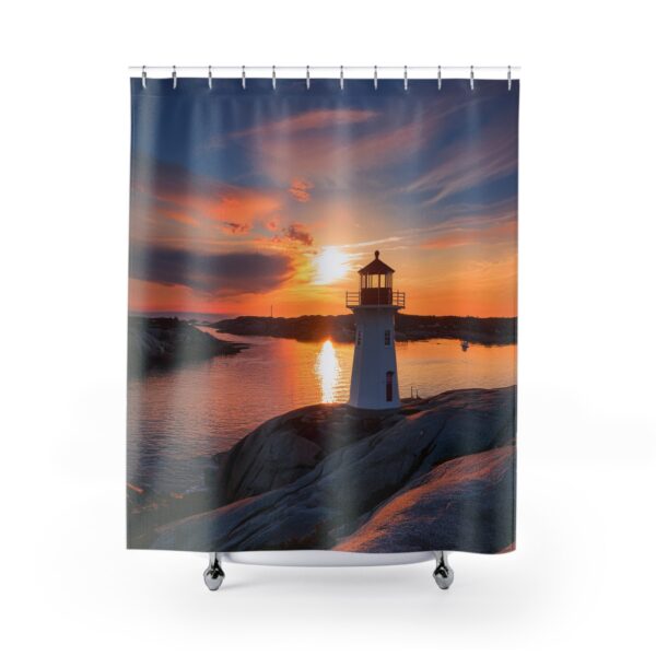 Bohemian Sunrise at Peggy's Cove Lighthouse Shower Curtain