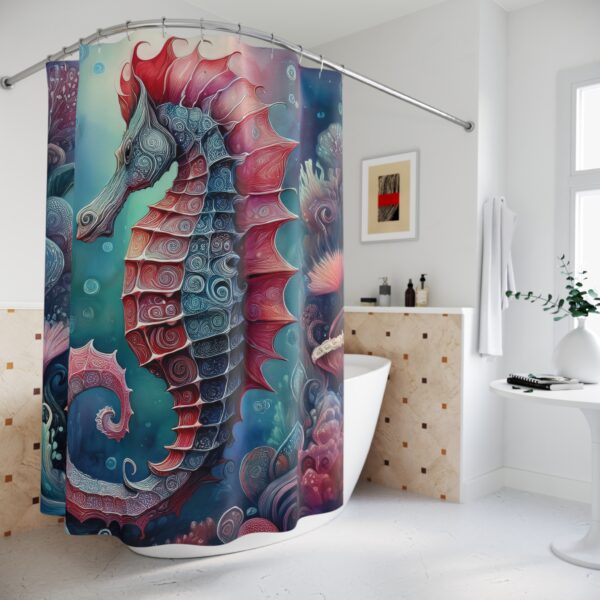 Mystical Seahorse Shower Curtain - Image 4