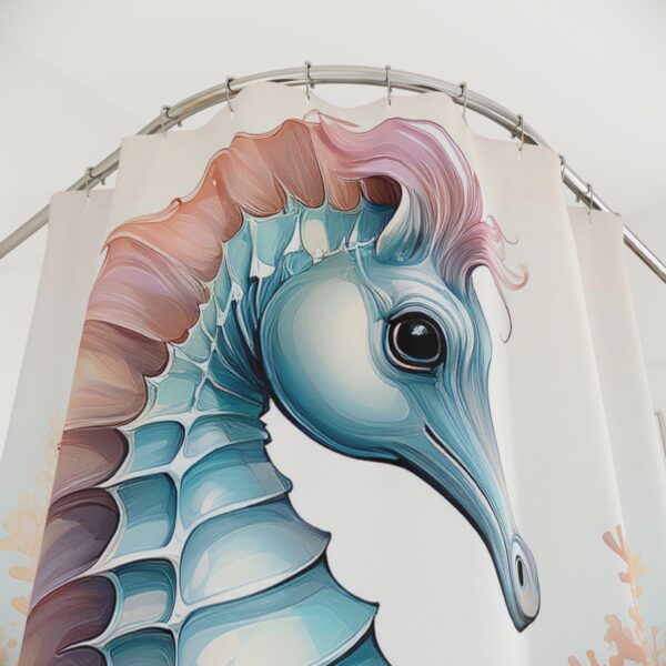 Baby and Parent Seahorse Shower Curtain - Image 3