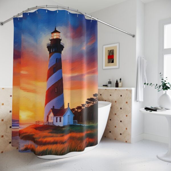 Sunrise at Cape Hatteras Shower Curtain Acrylic Paint - Image 4