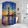 Sunrise Acrylic Paint at St. Augustine Lighthouse Shower Curtain - Image 2