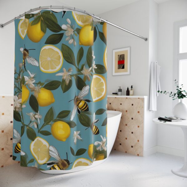 Lemons and Bees Shower Curtains - Image 2
