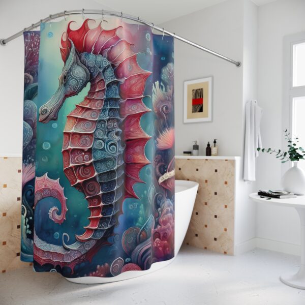Mystical Seahorse Shower Curtain - Image 2